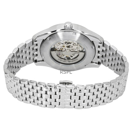Emporio Armani Herrenuhr aus Edelstahl mit grünem Skelett-Zifferblatt und Automatikwerk AR60091