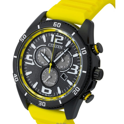 Citizen Brycen Chronograph Silikonarmband Schwarzes Zifferblatt Eco-Drive AT2585-08E 100M Herrenuhr