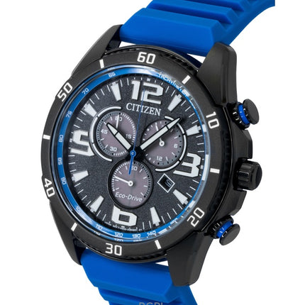 Citizen Brycen Chronograph Silikonarmband Schwarzes Zifferblatt Eco-Drive AT2586-05E 100M Herrenuhr