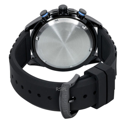 Citizen Brycen Chronograph Silikonarmband Schwarzes Zifferblatt Eco-Drive AT2587-02E 100M Herrenuhr