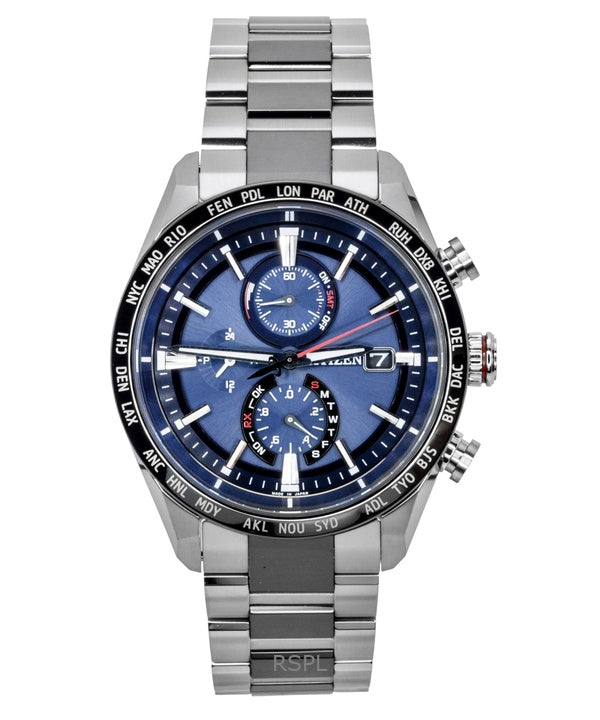 Citizen Attesa Chronograph Funkgesteuerte Super Titanium Eco-Drive AT8186-51L 100M Herrenuhr