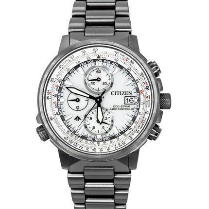 Citizen Promaster Navihawk AT Chronograph Edelstahl Silbernes Zifferblatt Eco-Drive Taucheruhr AT8304-57A 200M Herrenuhr