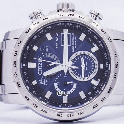 Citizen Eco-Drive Funkuhr atomare Welt Zeit AT9070 - 51L Herrenuhr