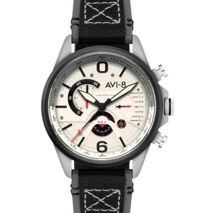 AVI-8 Hawker Harrier Dual Retrograde Chronograph Elfenbeinweißes Zifferblatt Quarz AV-4056-07 Herrenuhr