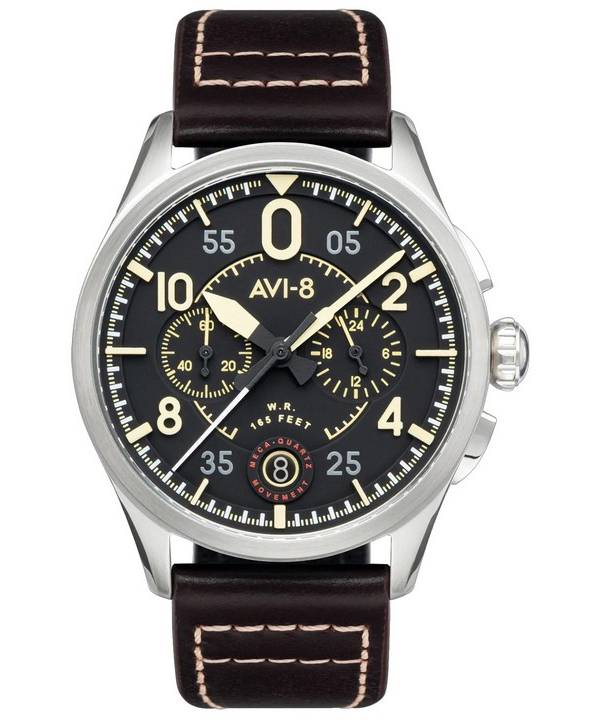 AVI-8 Spitfire Lock Midnight Oak Chronograph Quarz AV-4089-01 Herrenuhr