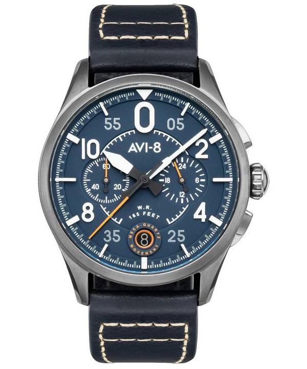 AVI-8 Spitfire Lock Channel Blue Chronograph Quarz AV-4089-04 Herrenuhr