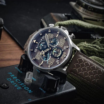 AVI-8 Hawker Typhoon Rb396 Sheila Chronograph Limited Edition Westhampnett Braunes Zifferblatt Quarz AV-4093-06 Herrenuhr