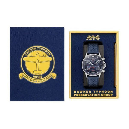 AVI-8 Hawker Typhoon Rb396 Sheila Chronograph Limited Edition Volkel Blaues Zifferblatt Quarz AV-4093-07 Herrenuhr