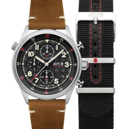 AVI-8 Flyboy Royal British Legion Tri-Service Chronograph Limited Edition High Wycombe Quartz AV-4102-RBL-01 Herrenuhr mit Ex