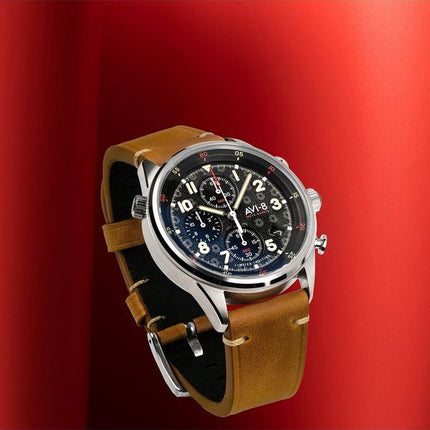 AVI-8 Flyboy Royal British Legion Tri-Service Chronograph Limited Edition High Wycombe Quartz AV-4102-RBL-01 Herrenuhr mit Ex