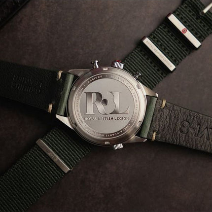 AVI-8 Flyboy Royal British Legion Tri-Service Chronograph Limited Edition Marlborough Lines Grünes Zifferblatt Quarz AV-4102-RBL