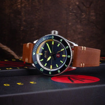 AVI-8 Flyboy Tuskegee Airmen Meca-Quartz Limited Edition Lucera Blaues Zifferblatt AV-4103-02 Herrenuhr mit zusätzlichem Armband