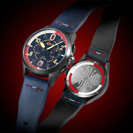 AVI-8 Spitfire P8331 Laguna Chronograph Limited Edition Sumatra Blaues Zifferblatt Quarz AV-4105-01 Herrenuhr