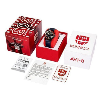 AVI-8 Spitfire P8331 Laguna Chronograph Limited Edition Sumatra Blaues Zifferblatt Quarz AV-4105-01 Herrenuhr
