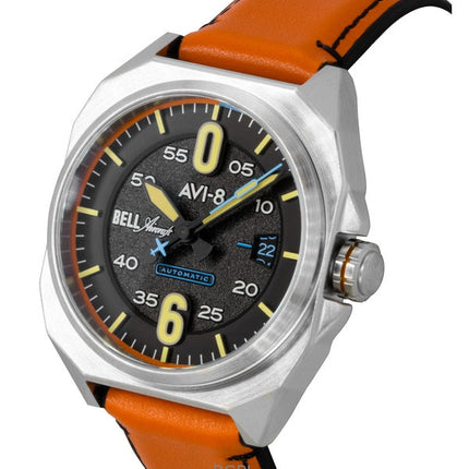 AVI-8 Bell X-1 Machbuster Lederarmband Graphitschwarzes Zifferblatt Automatik AV-4115-01 Herrenuhr