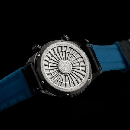 AVI-8 Hawker Harrier HUD Lederarmband Farbverlauf Blaues Zifferblatt Automatik AV-4117-01 Herrenuhr