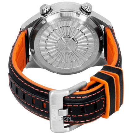 AVI-8 Hawker Harrier HUD Kautschuk- und Lederarmband Farbverlauf Orange Zifferblatt Automatik AV-4117-03 Herrenuhr
