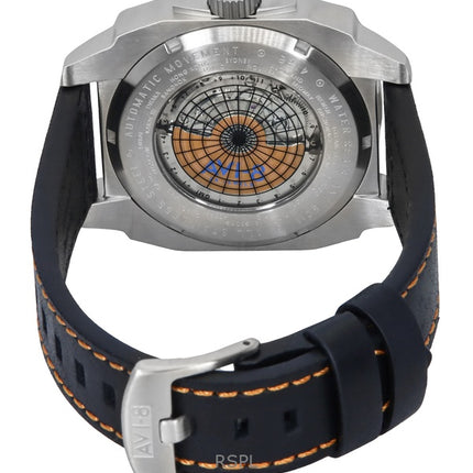 AVI-8 Hawker Hunter Atlas GMT orangerotes Lederarmband orangefarbenes Zifferblatt Automatik AV-4122-06 Herrenuhr