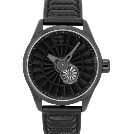 AVI-8 Hawker Hurricane Pegasus Limited Edition Herrenuhr mit Lederarmband, schwarzem Zifferblatt und Automatikwerk AV-4127-01