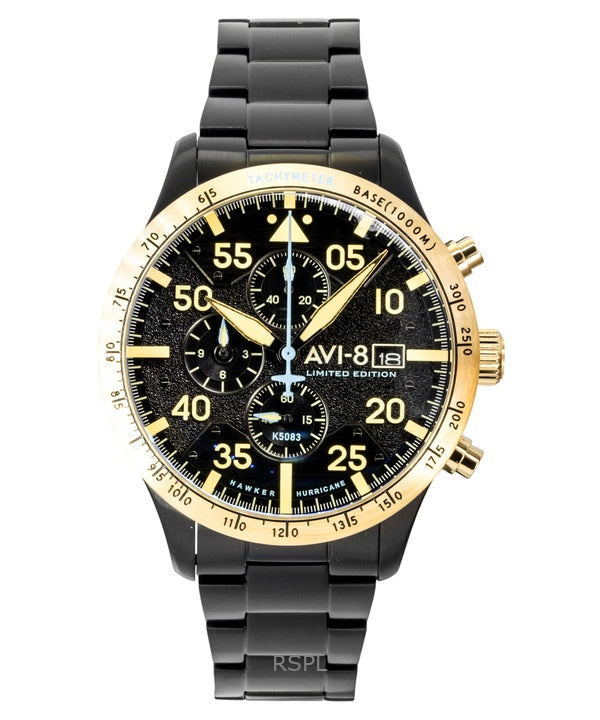 AVI-8 Hawker Hurricane Chronograph 90th Anniversary Limited Edition Altitude Black Dial Quartz AV-4130-55 Herrenuhr
