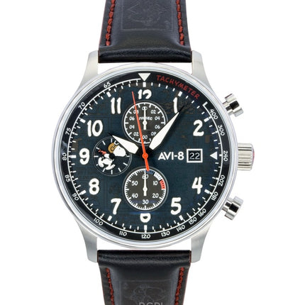 AVI-8 Hawker Hurricane Classic Chronograph Limited Edition Ace Herrenuhr mit schwarzem Zifferblatt und Quarzwerk AV-4132-01