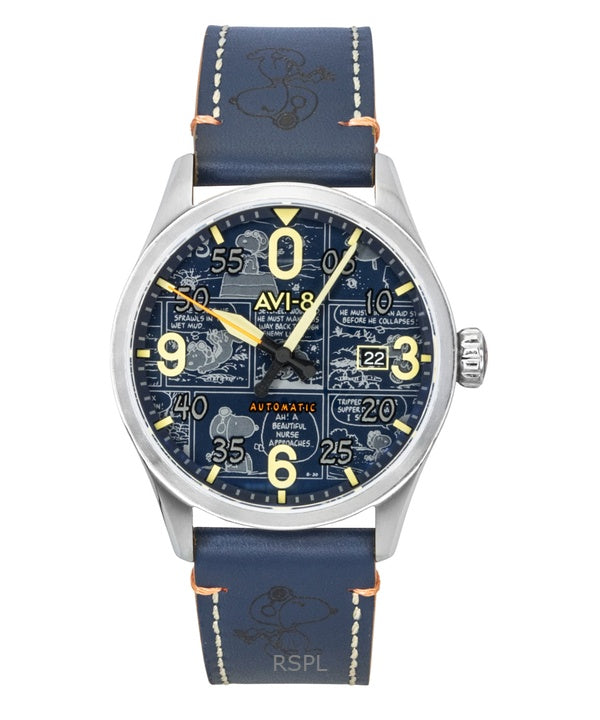 AVI-8 Spitfire Smith Peanuts Snoopy Flying Ace Limited Edition Beagle Blue Dial Automatic AV-4134-01 Herrenuhr