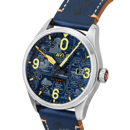 AVI-8 Spitfire Smith Peanuts Snoopy Flying Ace Limited Edition Beagle Blue Dial Automatic AV-4134-01 Herrenuhr