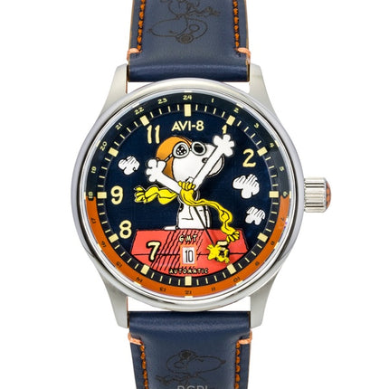 AVI-8 Hawker Hurricane Kent GMT Limited Edition Sketchbook Herrenuhr mit blauem und rotem Zifferblatt, Automatik, AV-4136-02