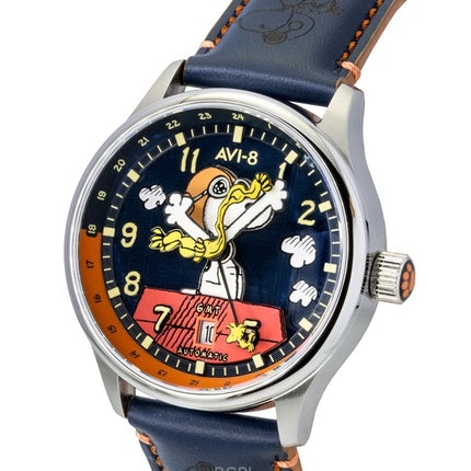 AVI-8 Hawker Hurricane Kent GMT Limited Edition Sketchbook Herrenuhr mit blauem und rotem Zifferblatt, Automatik, AV-4136-02