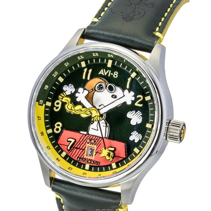 AVI-8 Hawker Hurricane Kent GMT Limited Edition Wintergrünes und rotes Zifferblatt Automatik AV-4136-04 Herrenuhr