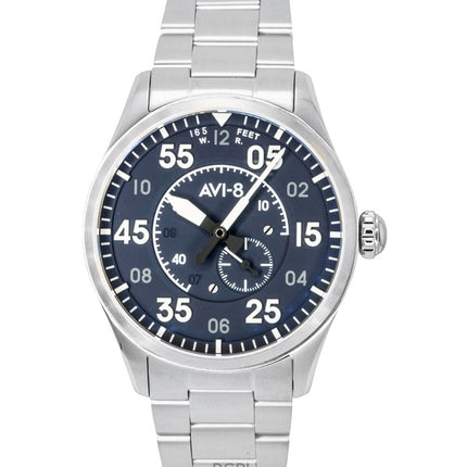AVI-8 Spitfire Typ 300 Edelstahl Sky Gauge Blaues Zifferblatt Automatik AV-4147-11 Herrenuhr