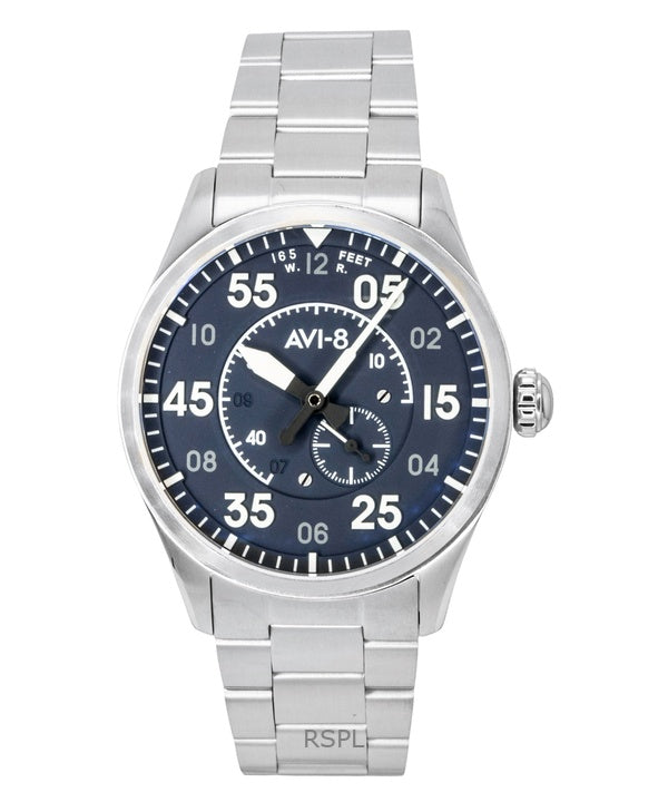 AVI-8 Spitfire Typ 300 Edelstahl Sky Gauge Blaues Zifferblatt Automatik AV-4147-11 Herrenuhr