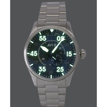 AVI-8 Spitfire Typ 300 Edelstahl Sky Gauge Blaues Zifferblatt Automatik AV-4147-11 Herrenuhr