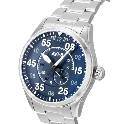 AVI-8 Spitfire Typ 300 Edelstahl Sky Gauge Blaues Zifferblatt Automatik AV-4147-11 Herrenuhr