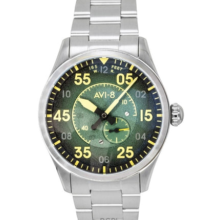 AVI 8 Spitfire Type 300 Tarmac Tracker Edelstahl Grünes Zifferblatt Automatik AV-4147-22 Herrenuhr