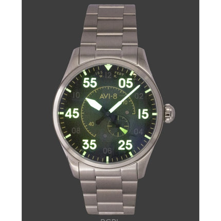 AVI 8 Spitfire Type 300 Tarmac Tracker Edelstahl Grünes Zifferblatt Automatik AV-4147-22 Herrenuhr