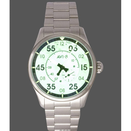 AVI-8 Spitfire Typ 300 Pilotenpanel Edelstahl Cremefarbenes Zifferblatt Automatik AV-4147-33 Herrenuhr