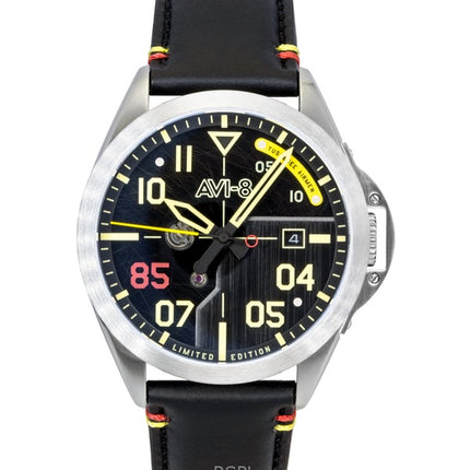 AVI-8 P-51 Mustang Patriot Automatikuhr zum 85. Jahrestag der Tuskegee Airmen, limitierte Auflage, schwarzes Zifferblatt, AV-4148-01, Herrenuhr