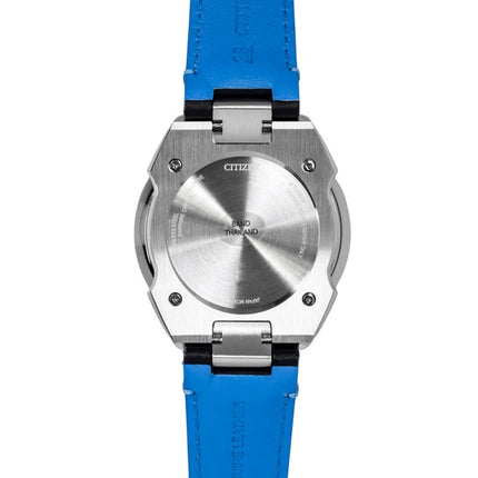Citizen Promaster Limited Edition Chronograph mit Lederarmband, blauem Zifferblatt, Eco-Drive Taucheruhr AV0106-01L, wasserdicht bis 200 m, Herrenuhr