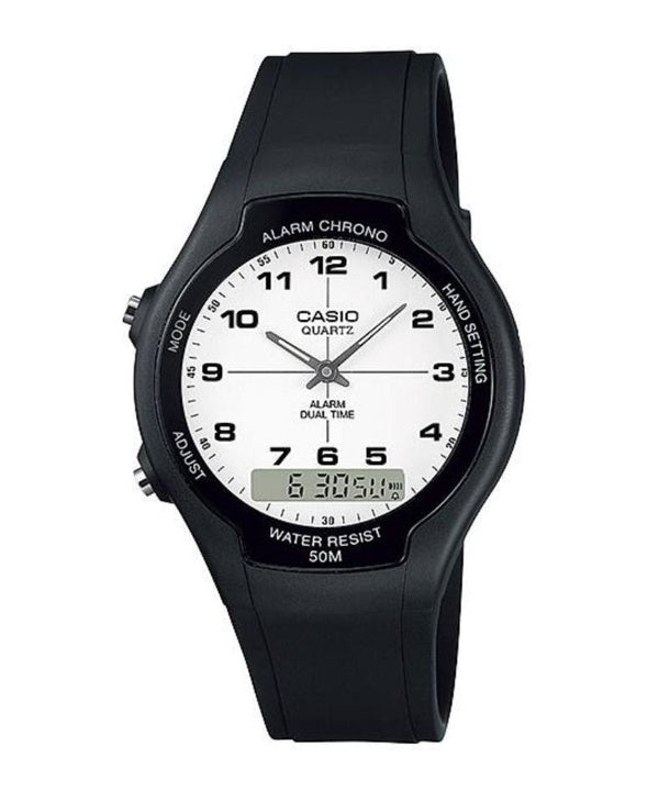 Generalüberholte Casio Analog-Digital-Dualzeituhr AW-90H-7BVDF AW90H-7BVDF Herrenuhr