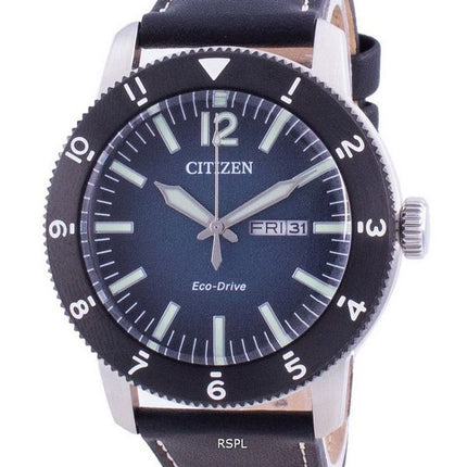 Citizen Blue Dial Kalbsleder Eco-Drive AW0077-19L 100M Herrenuhr
