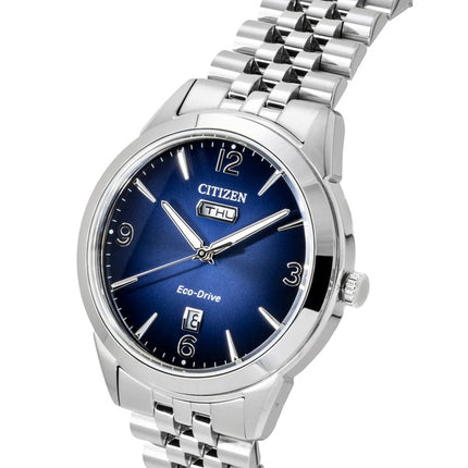Citizen Rolan Edelstahl Blaues Zifferblatt Eco-Drive AW0150-53L 100M Herrenuhr