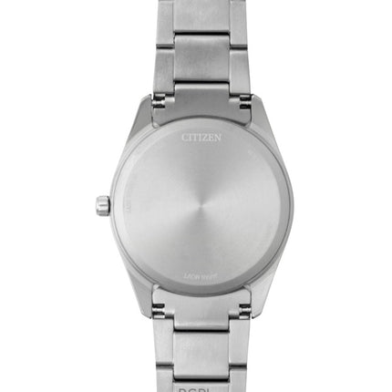 Citizen Eco-Drive Herrenuhr aus Edelstahl mit schwarzem Zifferblatt, Modell AW0151-85E, wasserdicht bis 100 m