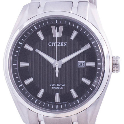 Citizen Super Titanium Schwarzes Zifferblatt Eco Drive AW1240-57E 100M Herrenuhr