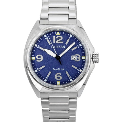 Citizen Eco-Drive Edelstahl Blaues Zifferblatt AW1571-76L 100M Herrenuhr