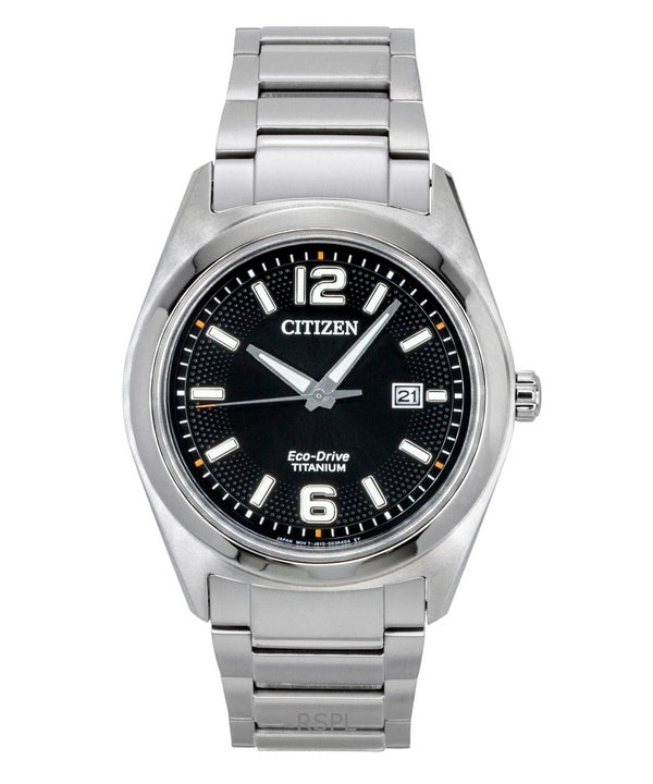 Citizen Super Titanium Herrenuhr mit schwarzem Zifferblatt und Eco-Drive-Antrieb (AW1641-81E)