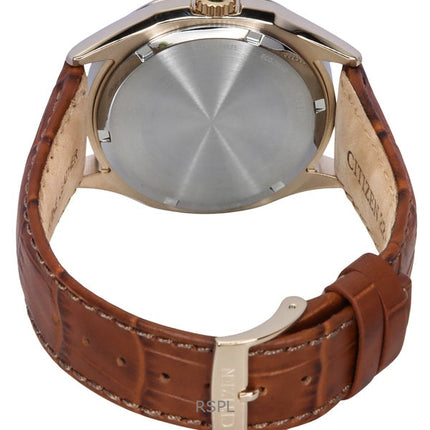 Citizen Eco-Drive Lederarmband weißes Zifferblatt AW1753-10A 100M Herrenuhr