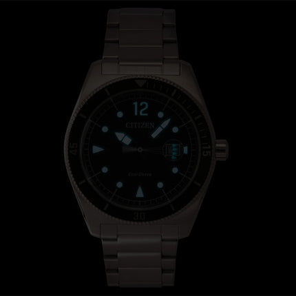 Citizen Eco-Drive Edelstahl Grünes Zifferblatt Solar AW1880-55X 100M Herrenuhr