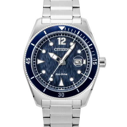 Citizen Eco-Drive Edelstahl Blaues Zifferblatt Solar AW1881-52L 100M Herrenuhr