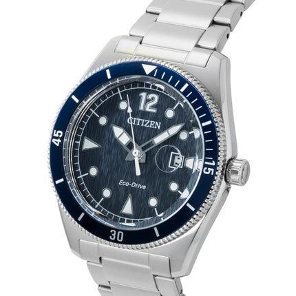 Citizen Eco-Drive Edelstahl Blaues Zifferblatt Solar AW1881-52L 100M Herrenuhr